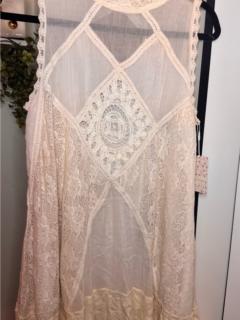 Free People Cream Lace Sleeveless Boho Dress